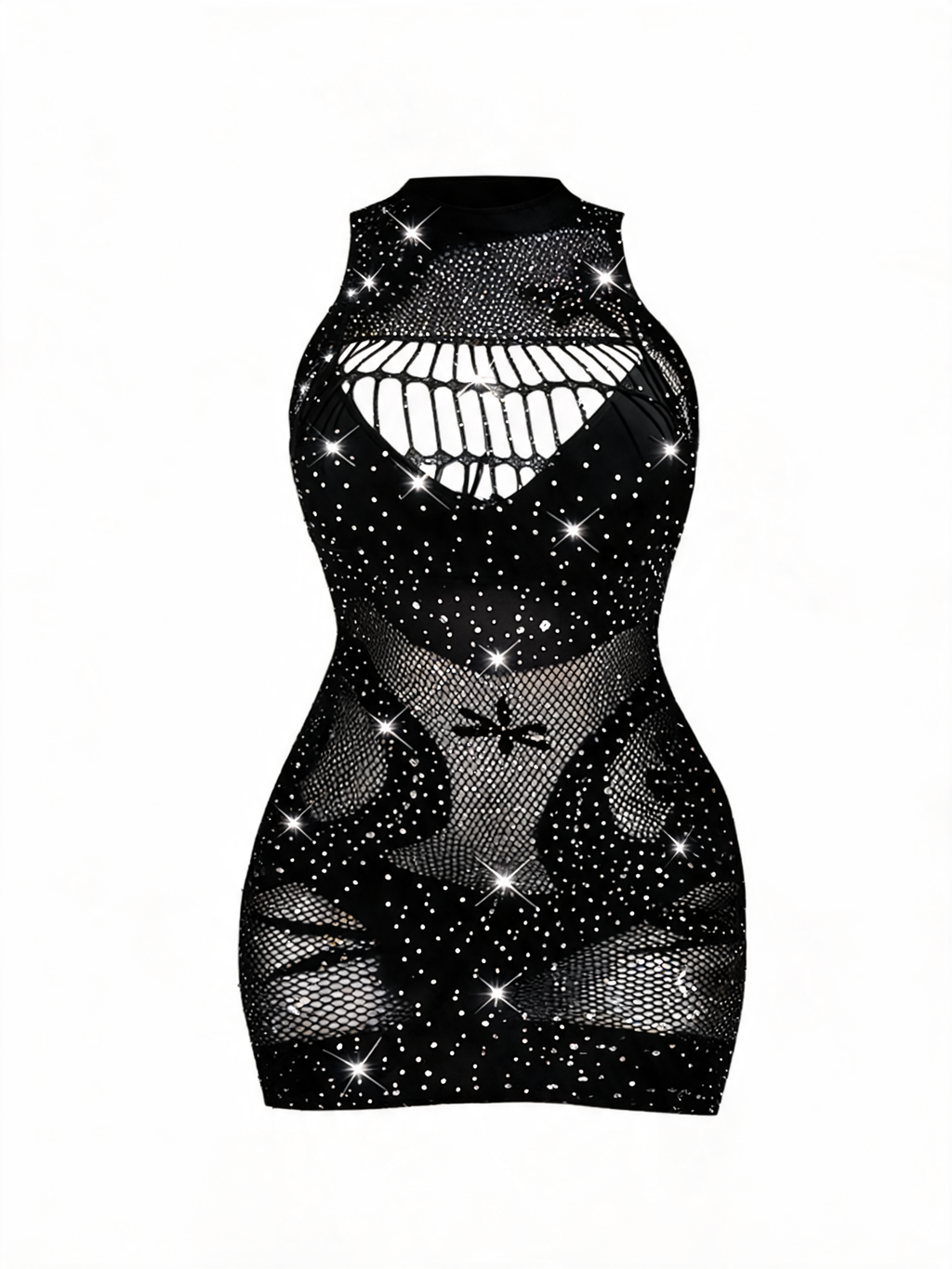 Rhinestone Fishnet Bodysuit