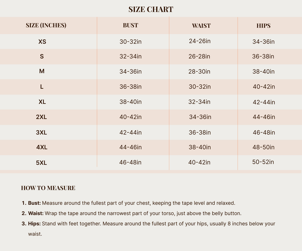 Size chart image