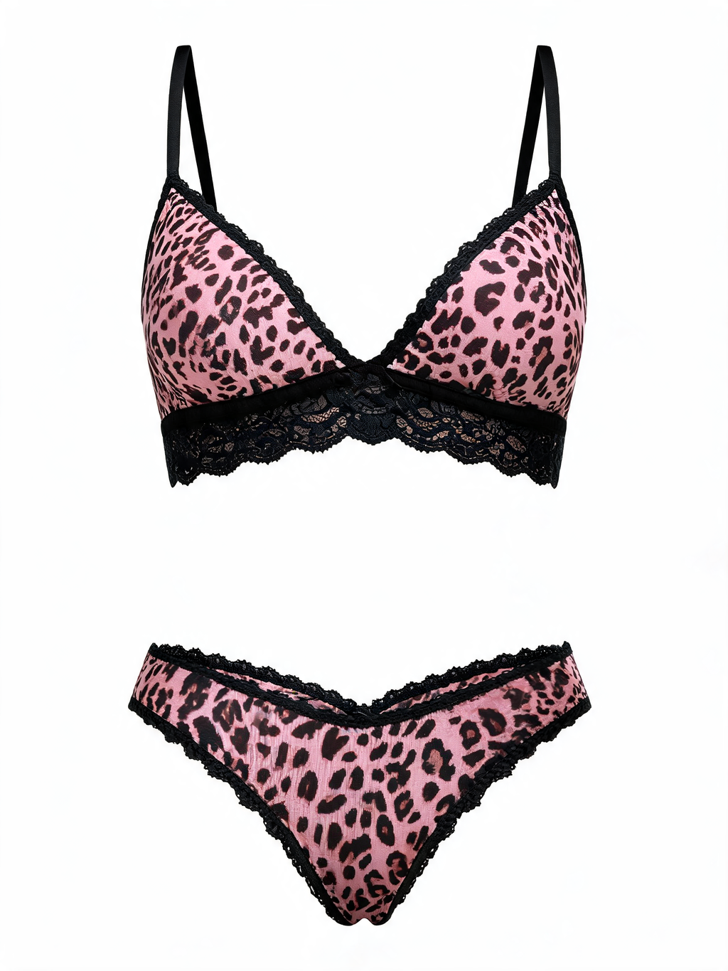 Leopard Print Lace Lingerie Set