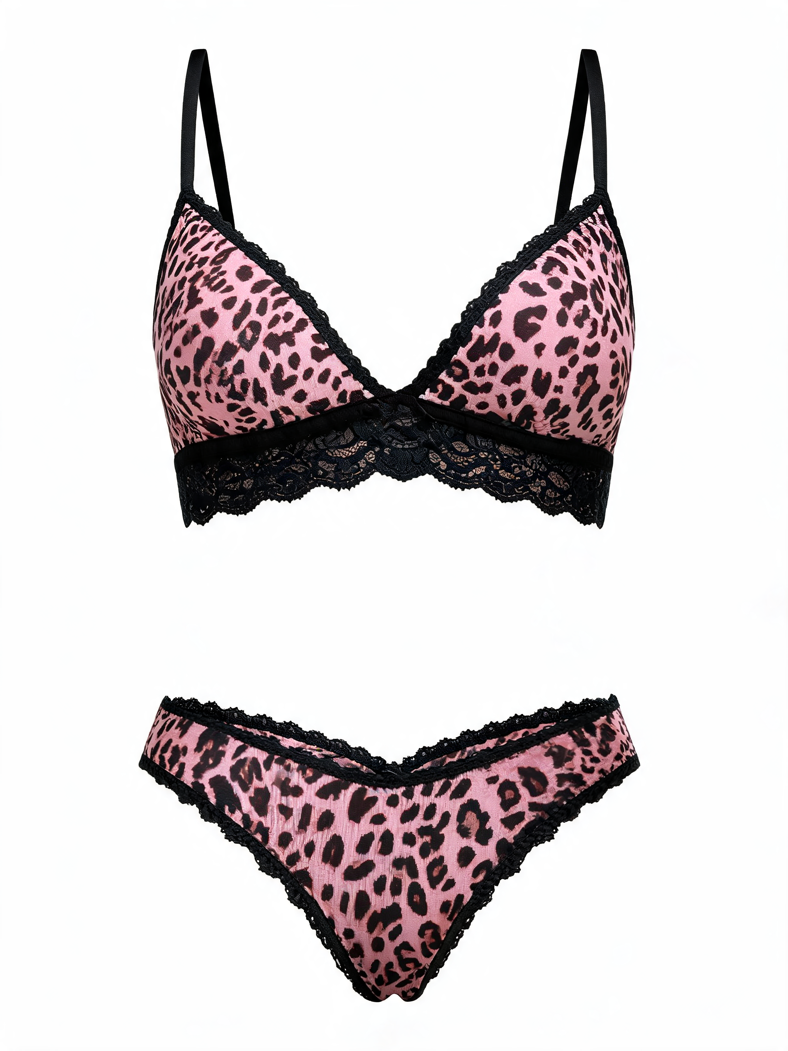 Leopard Print Lace Lingerie Set