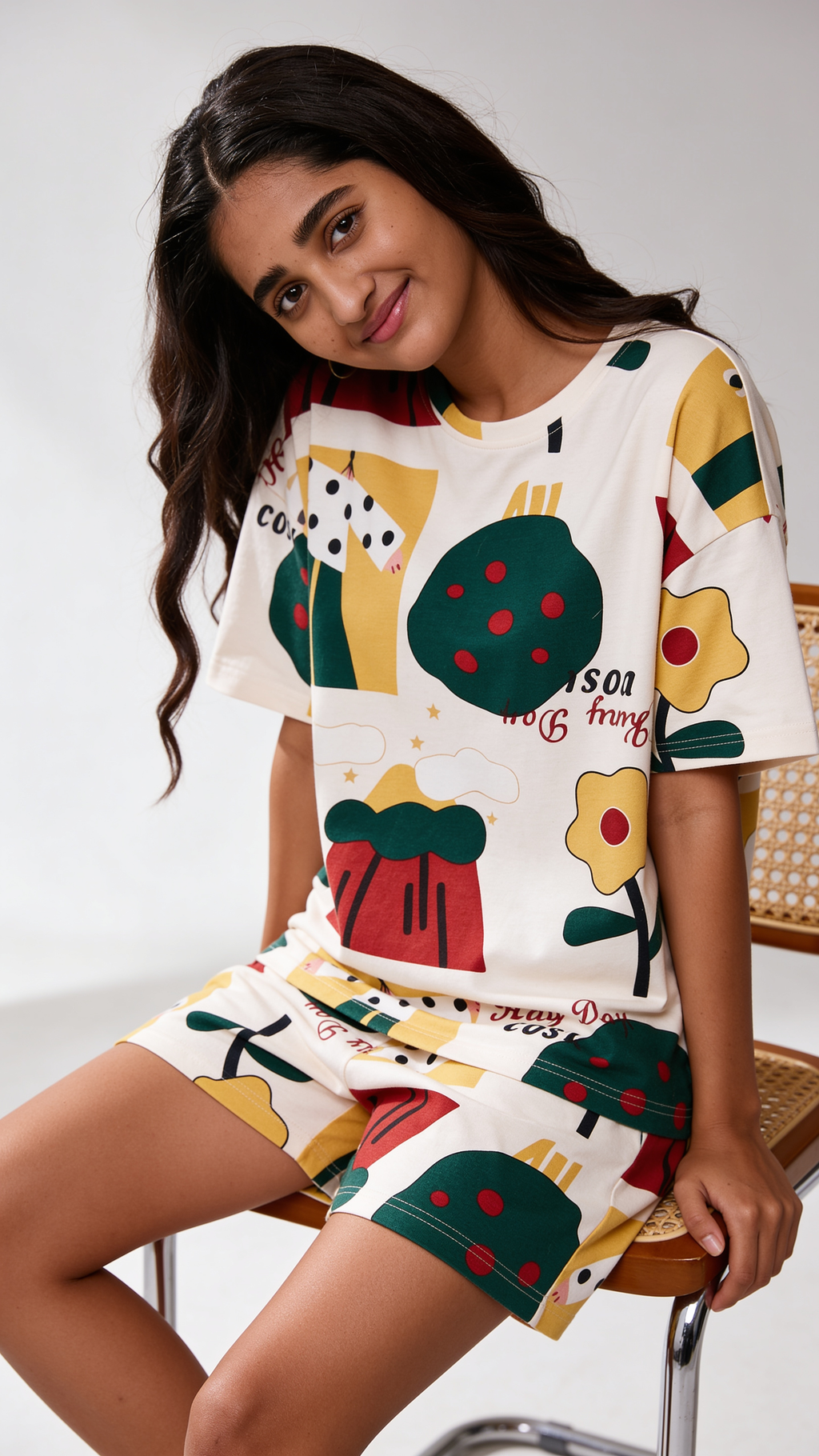 Retro Collage Pajama Set