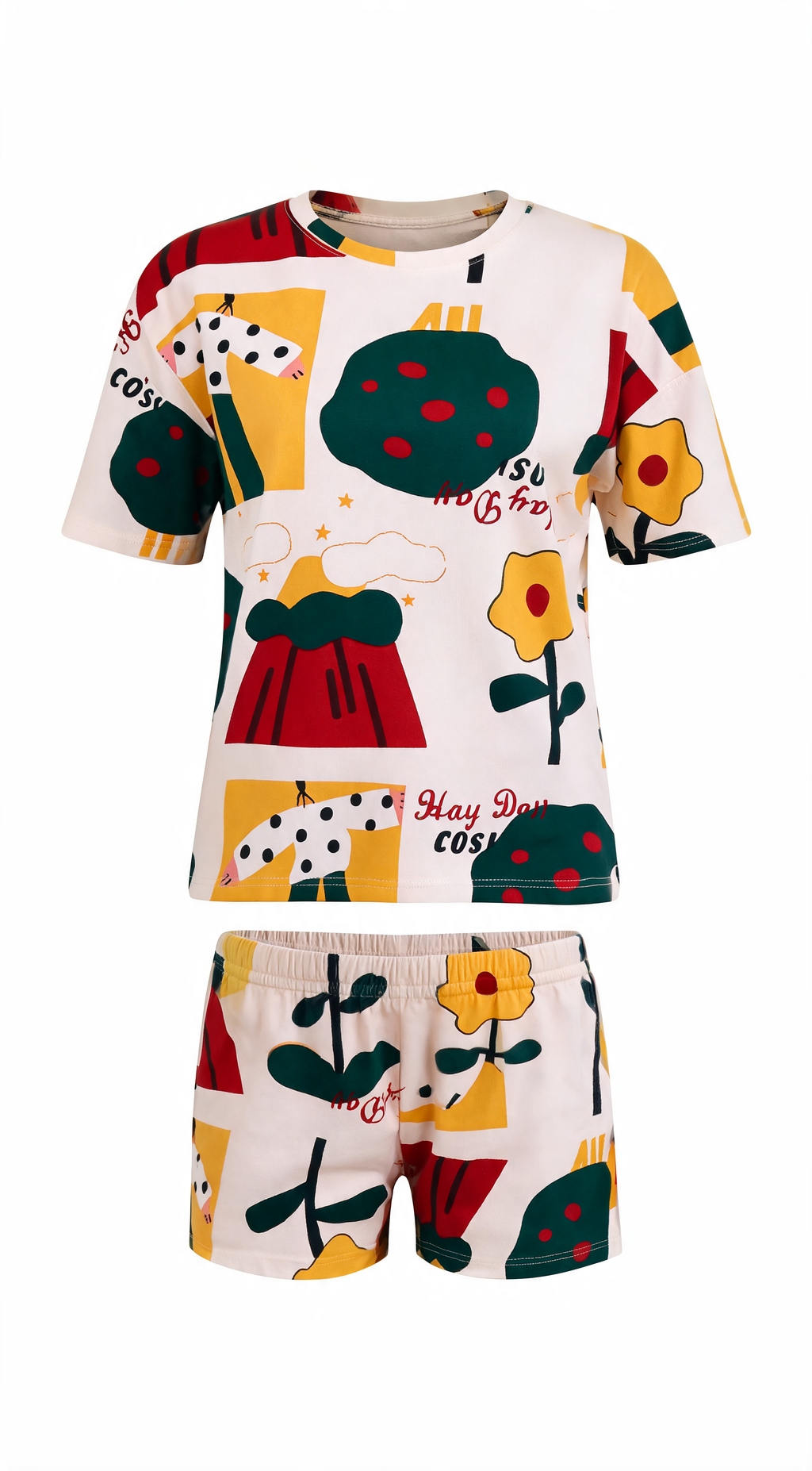 Retro Collage Pajama Set