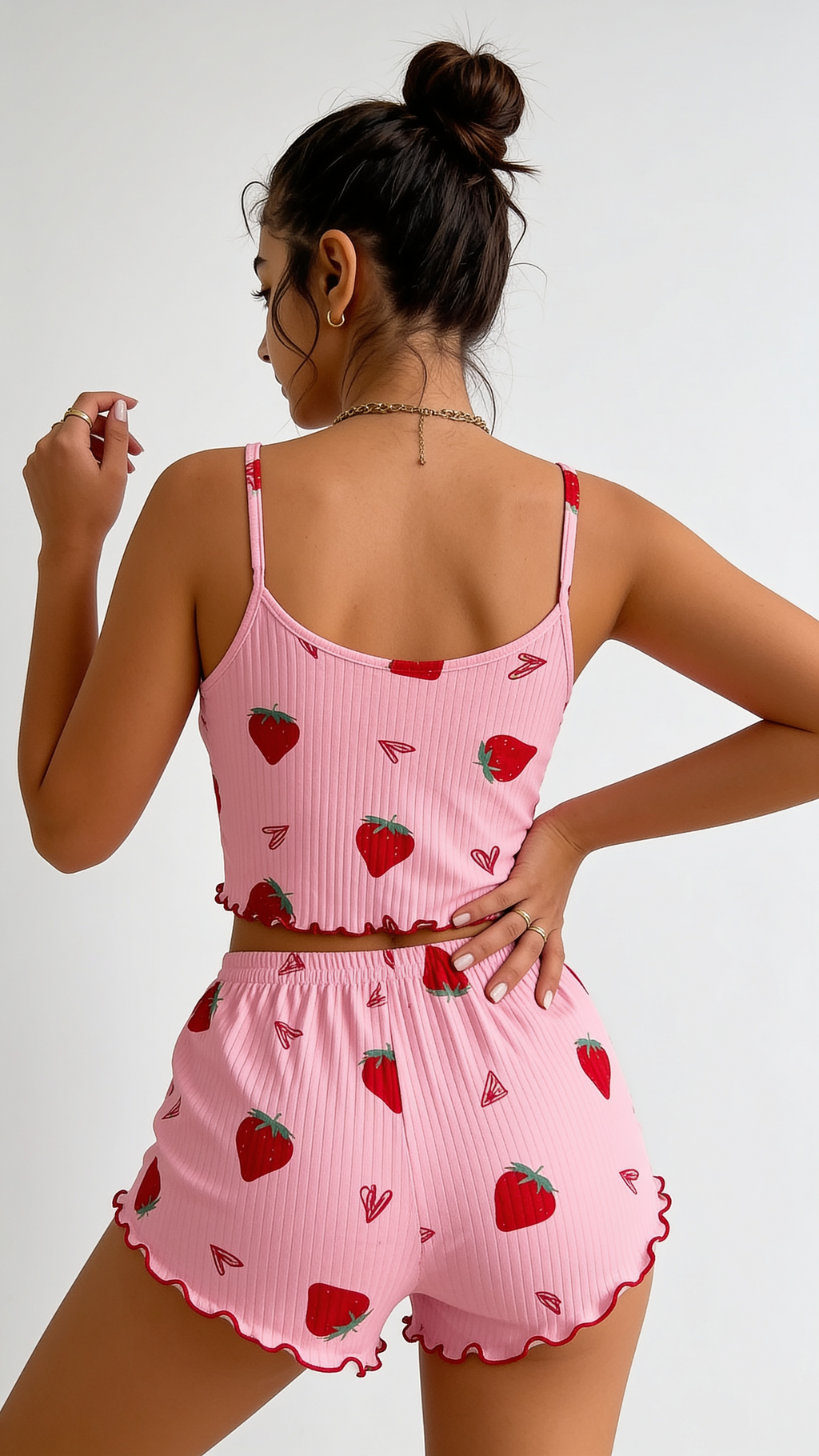 Pink Strawberry Sleep Set
