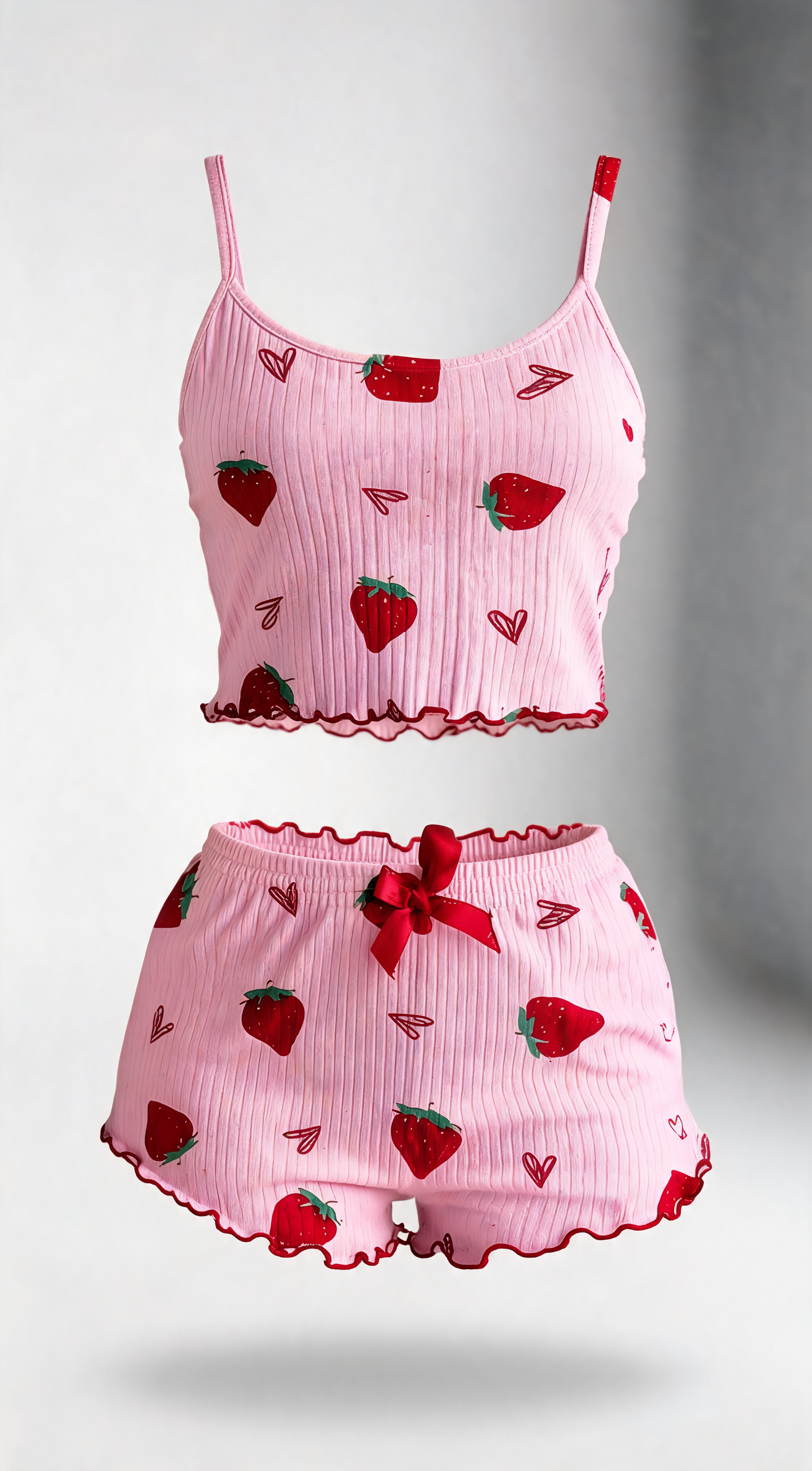 Pink Strawberry Sleep Set